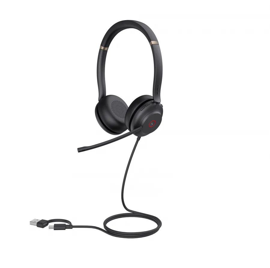 UH37 Dual UC USB-C/A Дуо, Проводная, HD звук, шумоподавление, LED-индикатор, USB-C/A