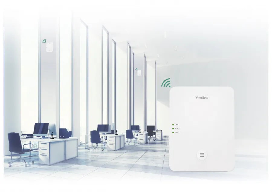 W80DM DECT,контроллер, микросота DECT, до 30 базовых станций, до 100 устройств, до 100 вызовов, PoE