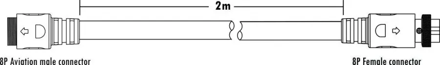 TS-02L удлинитель 8-pin m-f, 2m