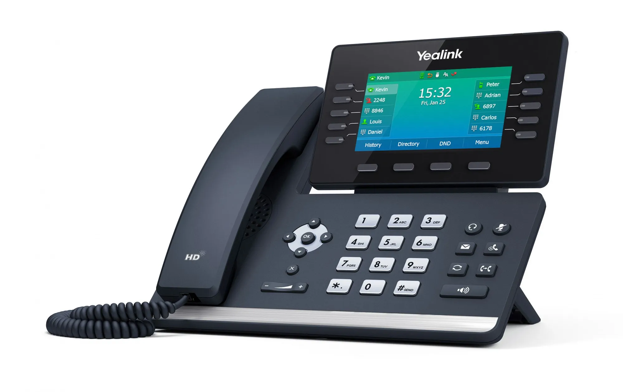 SIP-T54W, 16 аккаунтов, Bluetooth,WiFi, USB, GigE, цветной экран, без БП