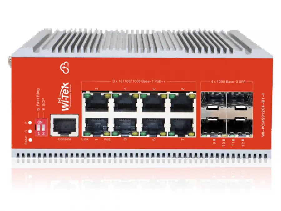 WI-PCMS312GF-BT-I Коммутатор промышленный управляемый L2+, PoE 460Вт, 8GE+4SFP
